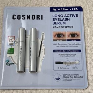 COSNORI Long Active Eyelash Serum, 0.31 fl oz, 2-pack